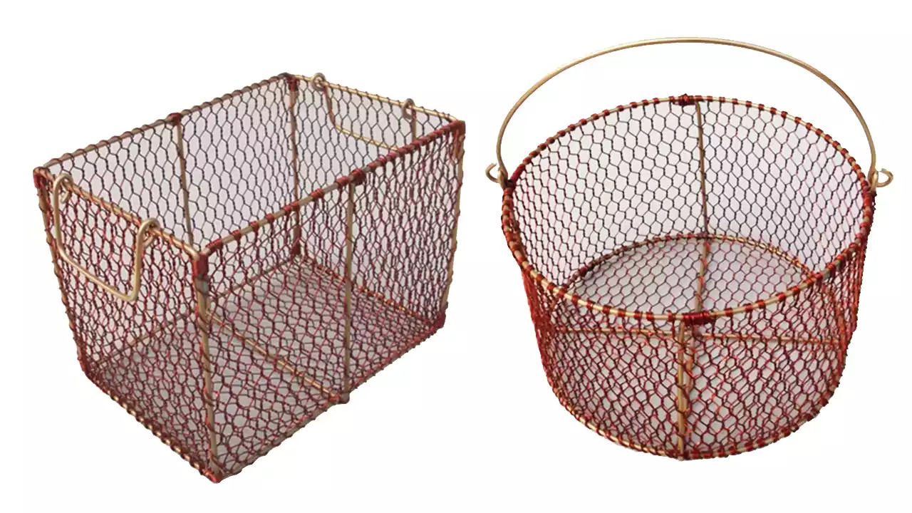 Copper Wire Basket Made by Hand