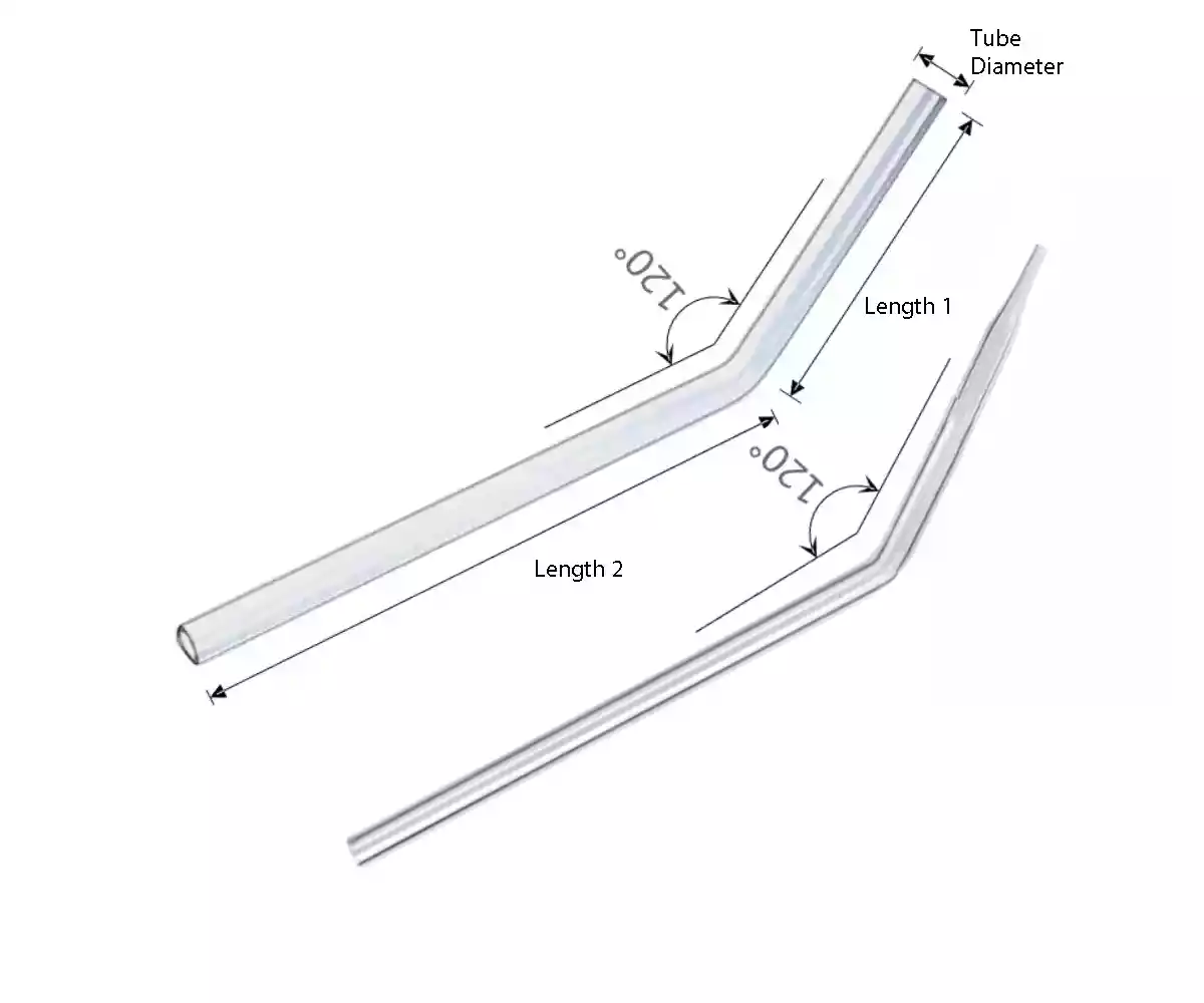 tubo de vidrio de conducto 120 grados