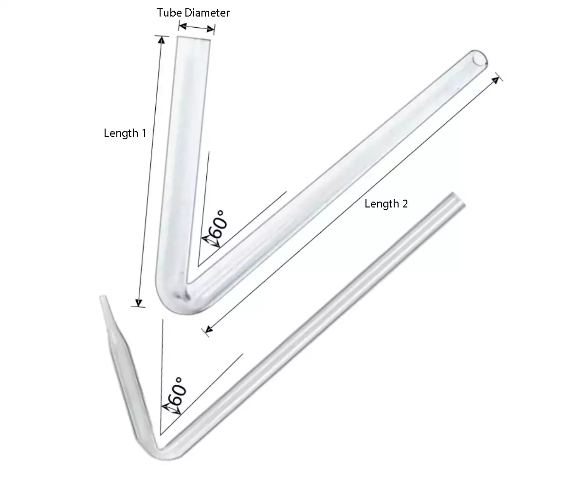 tubo de vidrio de conducto 60 grados